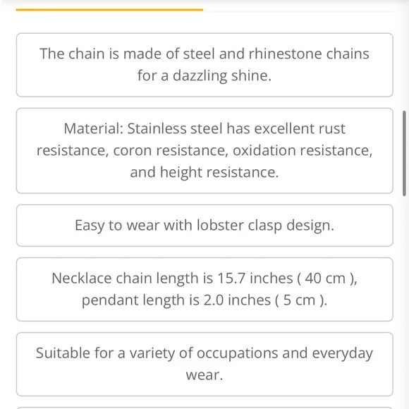 Stainless Steel Crystal Chunky Charm Pendant Necklace Paperclip Chain - Picture 9 of 9